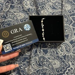 Silver moissanite bracelet
